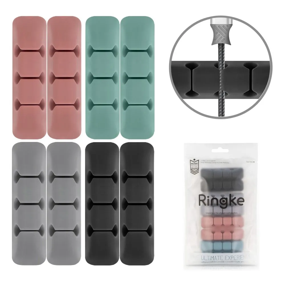 Organizzatore Cavi Ringke, Set 8 pezzi, Colori Vari - immagine 1