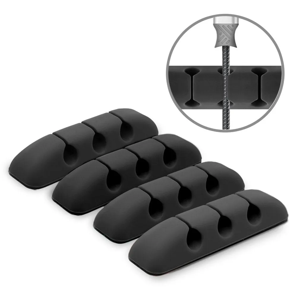 Organizzatore Cavi Ringke, Set 4 pezzi, Nero - immagine 1