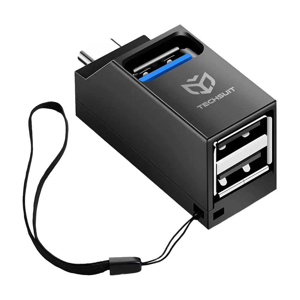 Hub USB-C Techsuit H10 EchoLink, 3in1, Nero - immagine 1