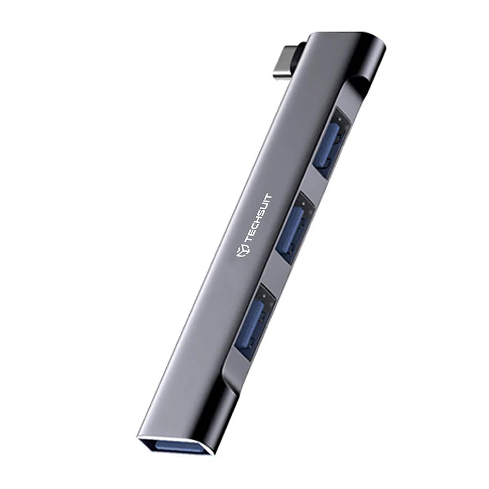Hub USB-C Techsuit H13 ZenithDock, 4in1, Grigio - immagine 1