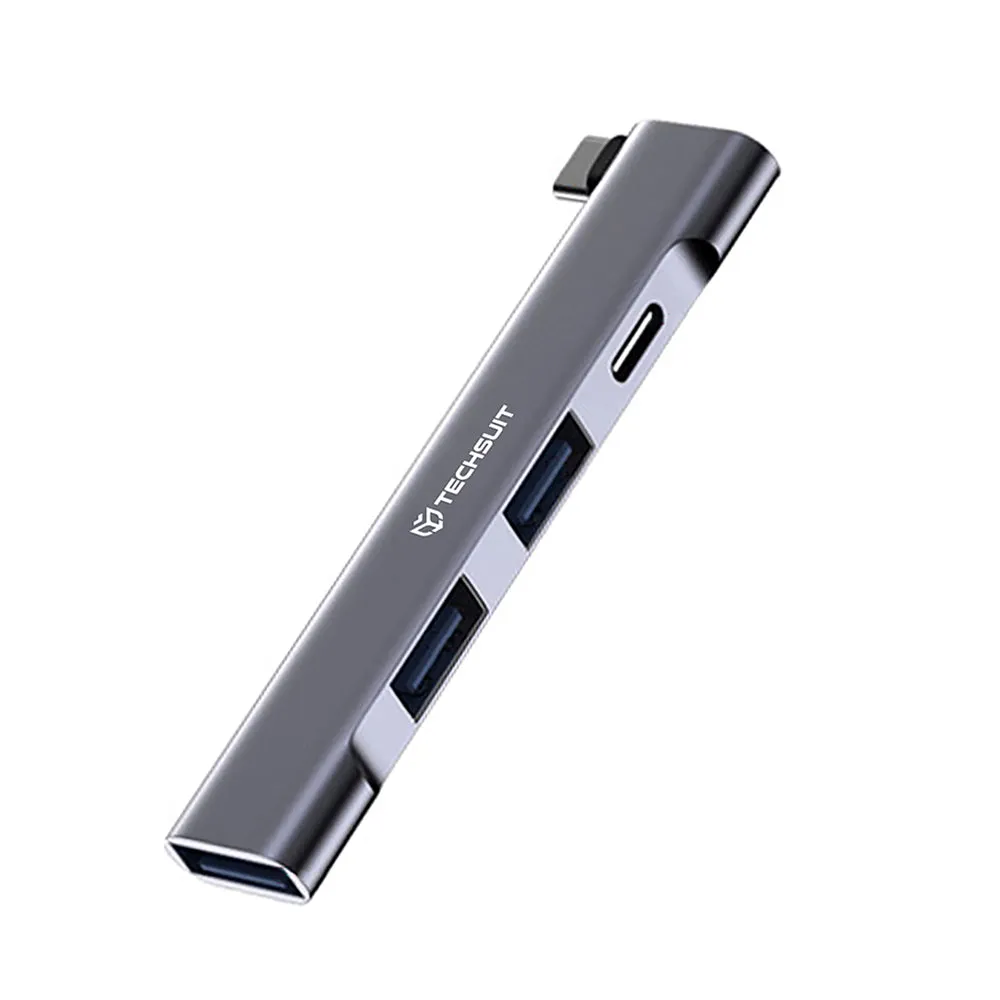 Hub USB-C Techsuit H12 ZenithDock, 4in1, Grigio - immagine 1