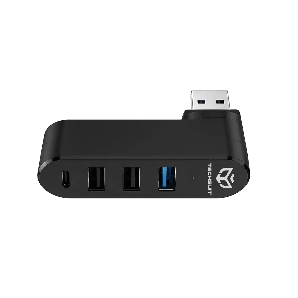 Hub USB Techsuit H17 SplitterNode, 4in1, Nero - immagine 1