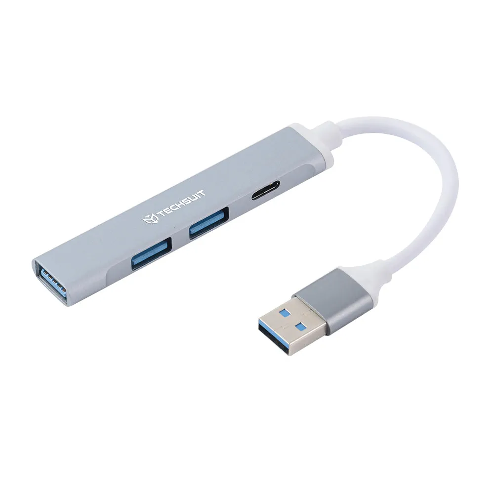 Hub USB Techsuit H19 PolarisBridge, 4in1, Grigio Bianco - immagine 1