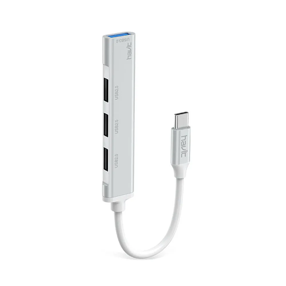 Hub USB-C HAVIT HB41, 4in1, Argento - immagine 1