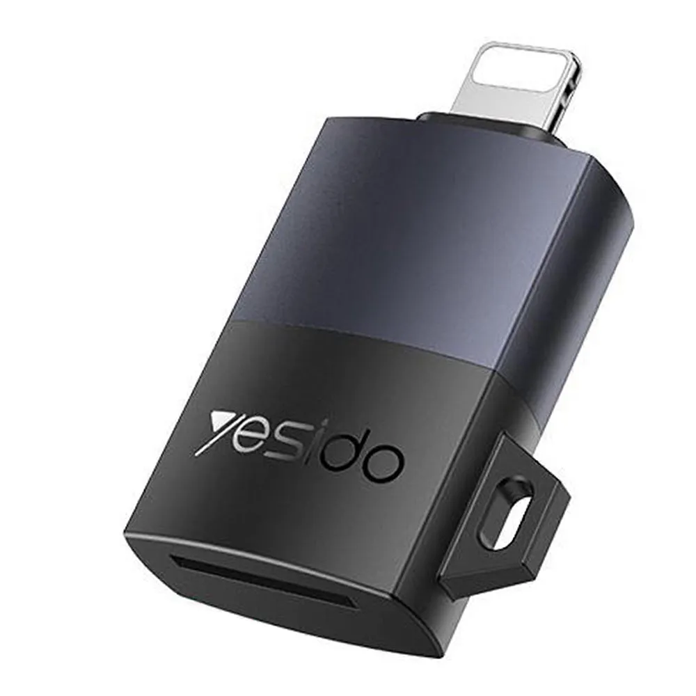 Lettore di schede Lightning Yesido GS38, microSD, Grigio - immagine 1