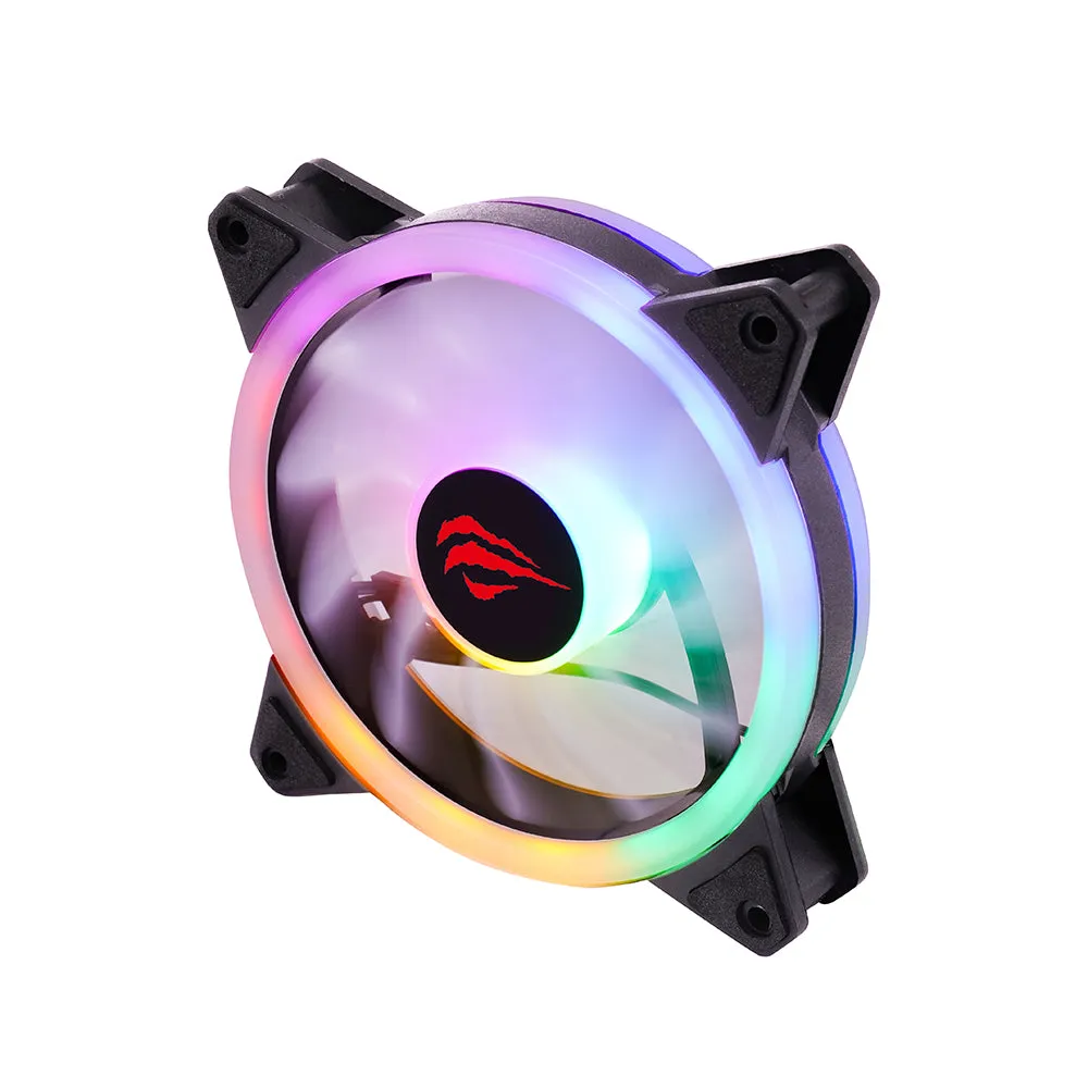 Ventilatore HAVIT F2089, RGB, 1200RPM, 35dB, 1.32W, Nero - immagine 1