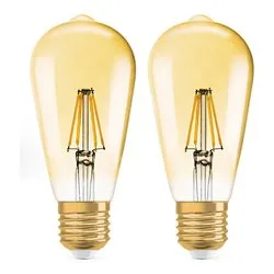 Set lampadine led pera (2 pz - E27 - 725 lumen - 6,5 W - Bianco caldo) VINTAGE 1906 LED CLASSIC EDISON DIM - immagine 1