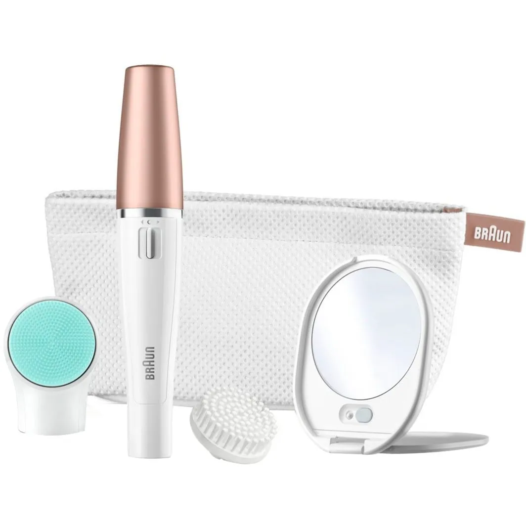 FaceSpa Face Spa Depilatore Donna Epilatore Viso, Accessori Inclusi, Specchio e Pochette, Rivitalizza il Viso, 851V Bianco - immagine 1