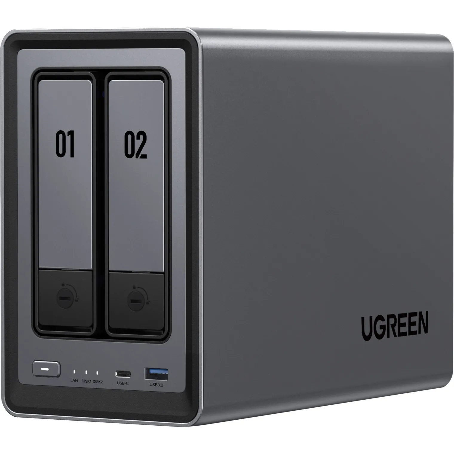 NASync DXP2800 NAS System 2-Bay Compatta Intel® N N100 8 GB DDR5 0 TB UGOS Pro Nero - immagine 1