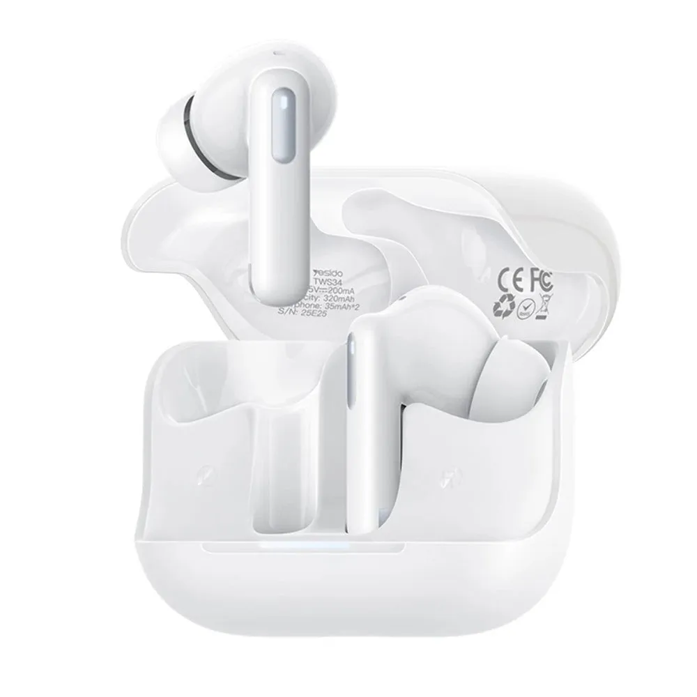 Auricolare Bluetooth Yesido TWS34, TWS, ANC, Bianco - immagine 1
