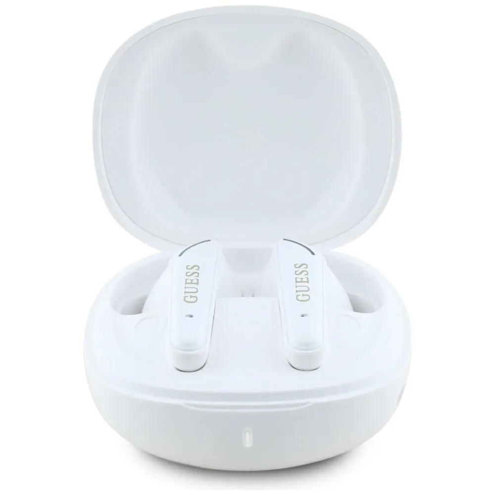 Auricolare Bluetooth Guess Flat Classic Logo Electroplated, TWS, Bianco - immagine 1