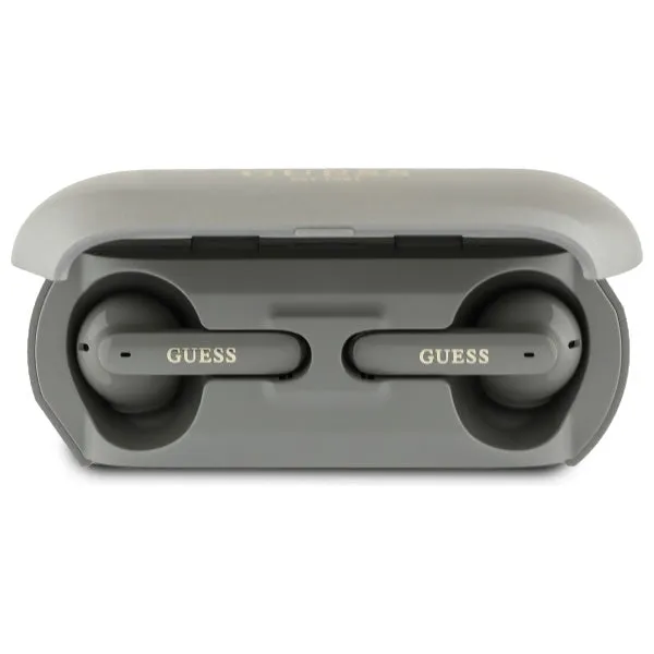 Auricolari Bluetooth Guess Allungati con Logo Metallico Stampato, TWS, Grigio - immagine 1