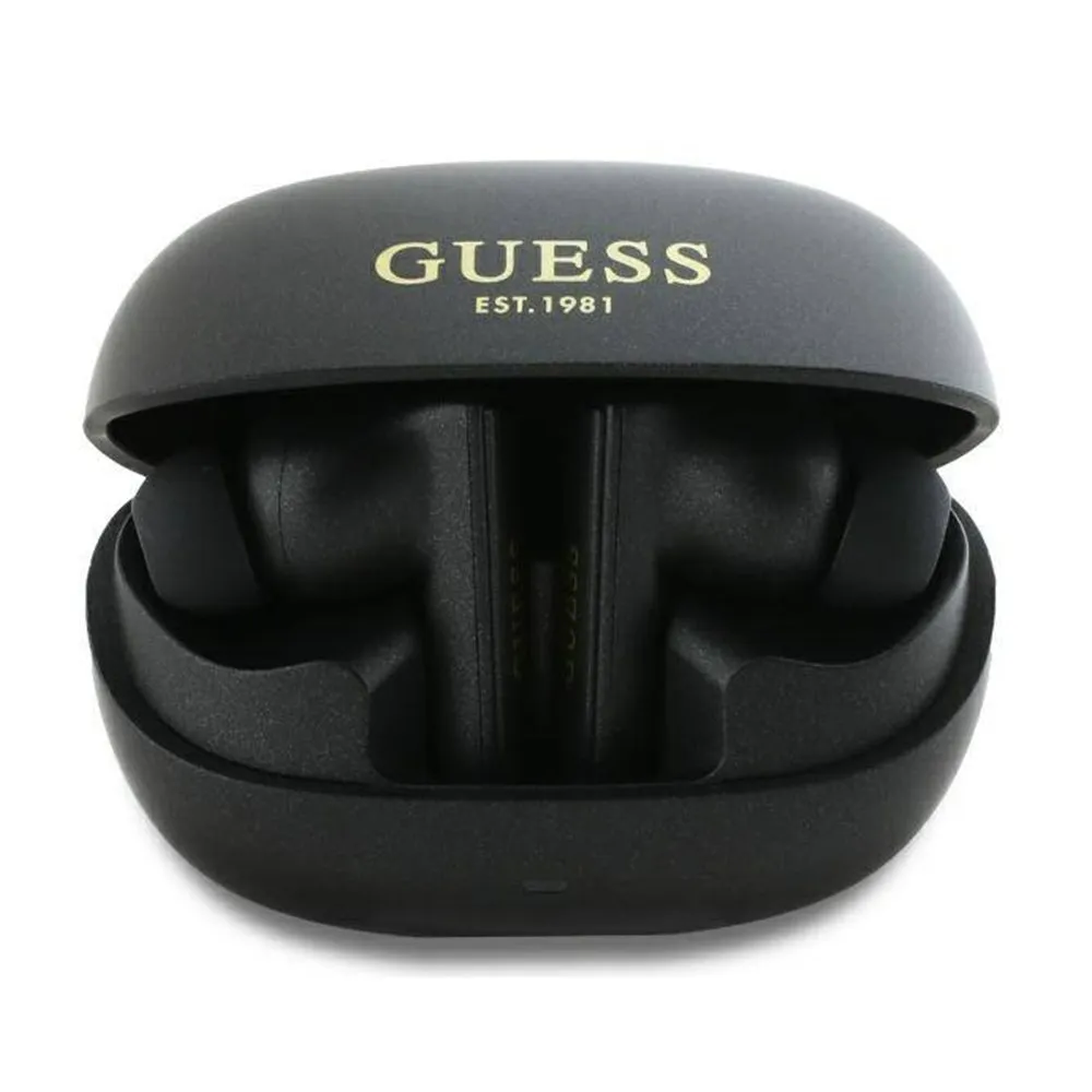 Auricolare Bluetooth Guess Capsule con Logo Stampato, TWS, ANC, Nero - immagine 1