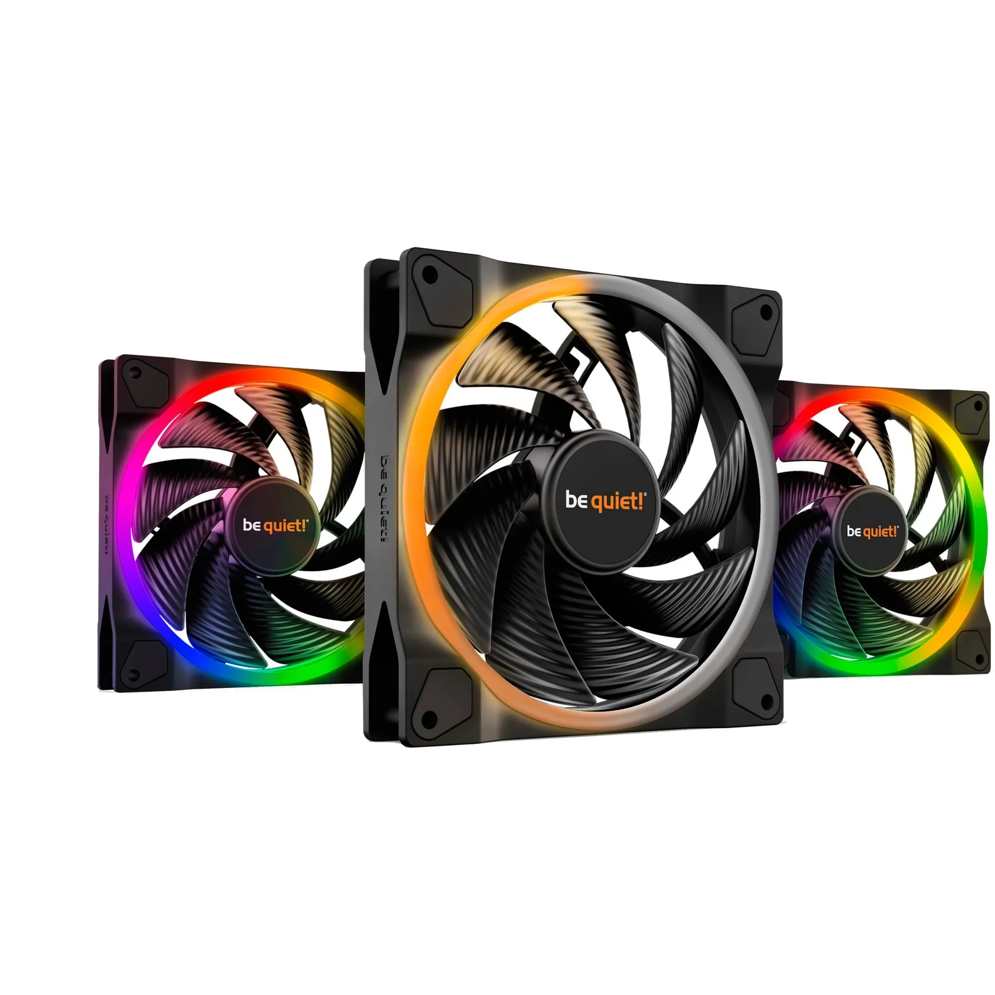 Light Wings | 140mm PWM Triple Pack high-speed Case per computer Ventilatore 14 cm Nero 3 pz, Ventola - immagine 1