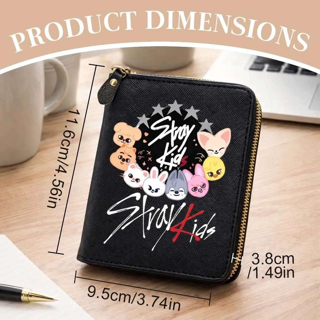 LAKJUOZ Stray, Portafoglio Unisex Skz In Pelle Pu, Chiusura Lampo, Kpop - immagine 2