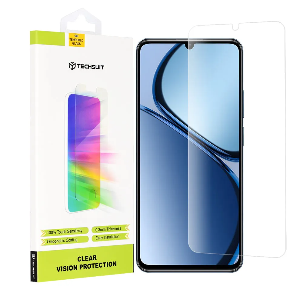 Pellicola protettiva Schermo Techsuit Clear Vision per Realme C63 / C61, Vetro Temperato, Full Glue - immagine 1