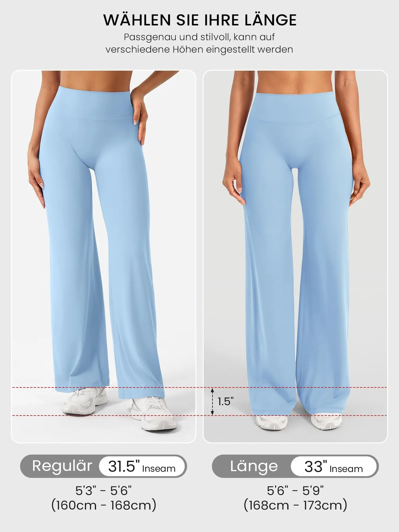 ZAAYO Leggings senza cuciture da donna a vita alta, leggings a zampa larga, leggings da yoga, leggings sportivi da donna, leggings da palestra, leggings da yoga, pantaloni da yoga da donna - Regular - immagine 4