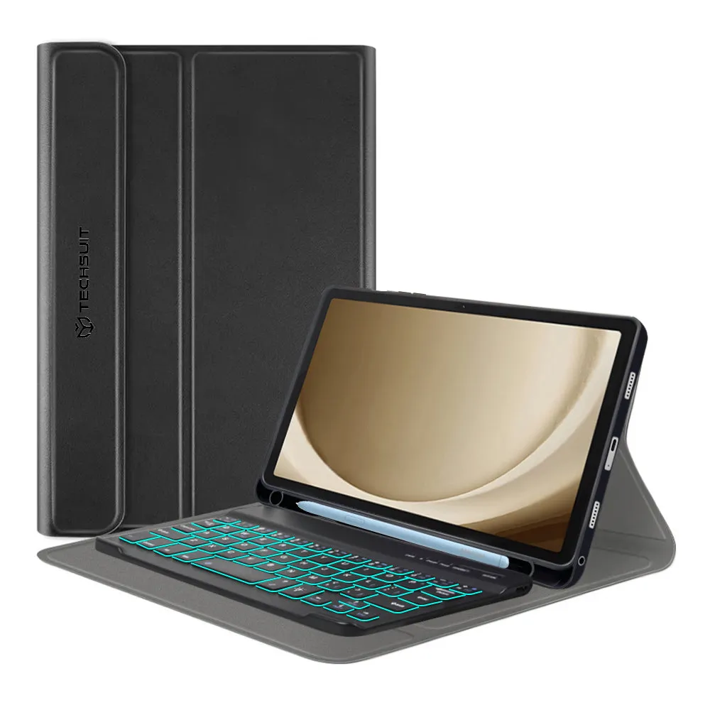 Custodia con Tastiera per Samsung Galaxy Tab A9+, Techsuit, CozyTab, Nera - immagine 1