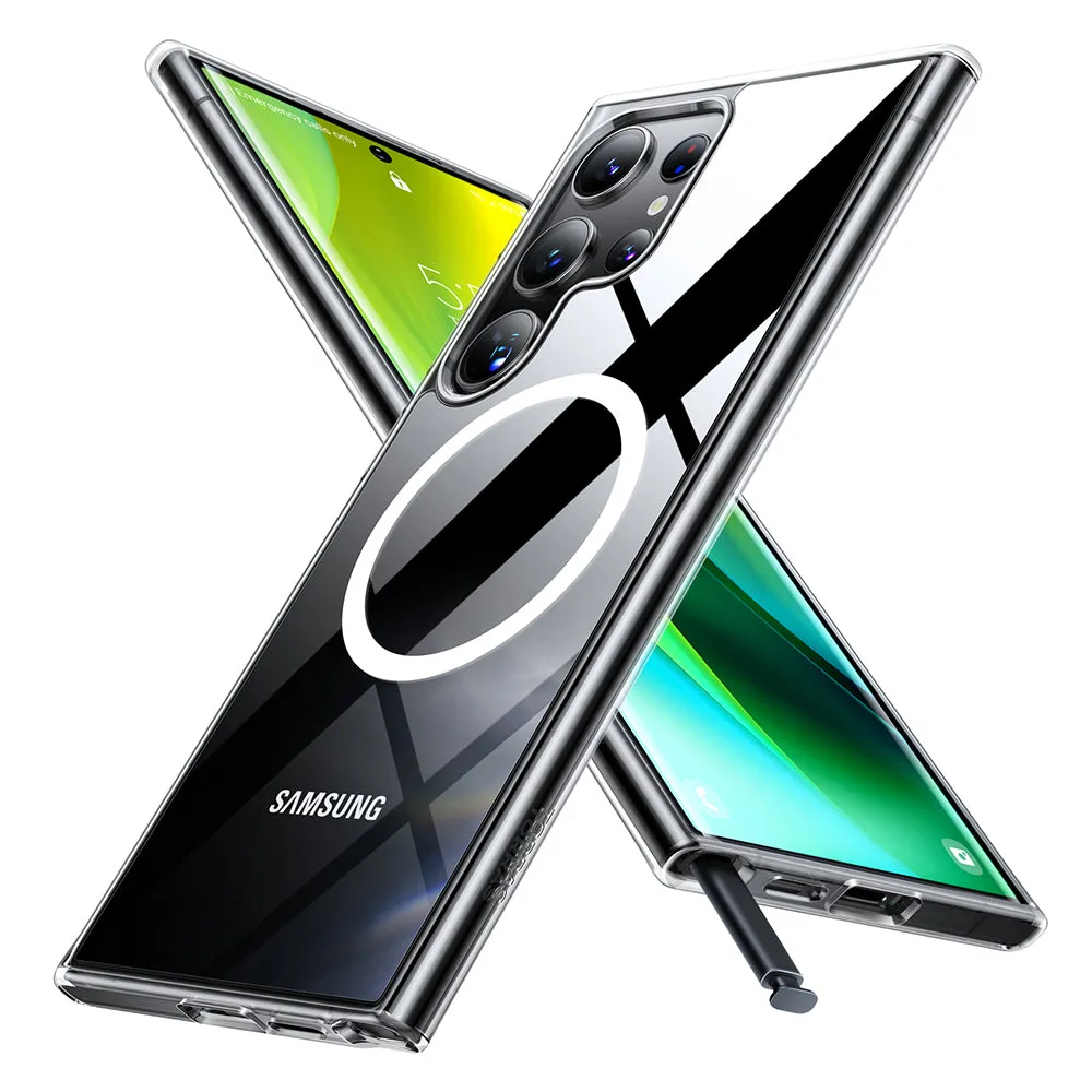 Custodia MagSafe per Samsung Galaxy S24 Ultra S928, Torras, Diamond, Trasparente - immagine 1