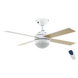 Ventilatore soffitto con luce Bianco (1 luce - 470 Lumen - 4,9 W - Bianco caldo - E27) (106,6x36cm) 56036 - immagine 1