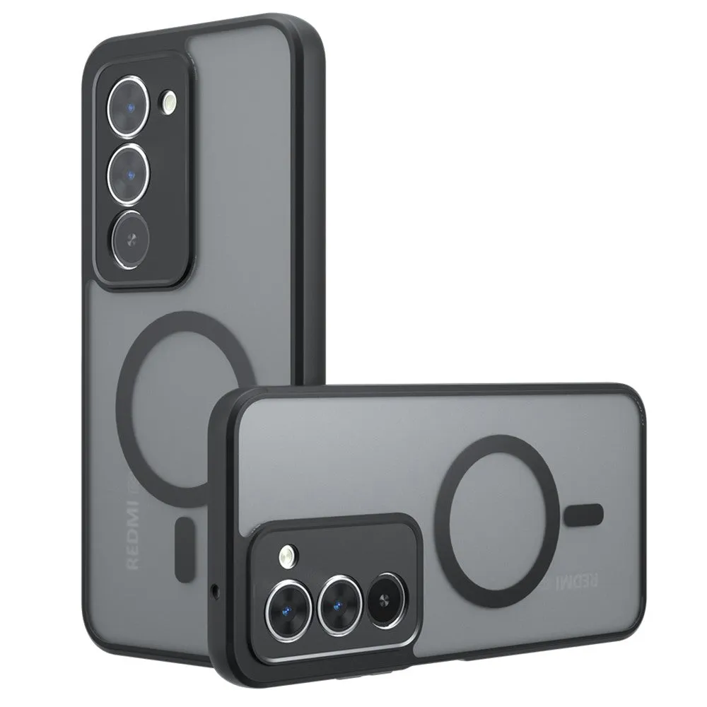Custodia MagSafe per Xiaomi Redmi 15 5G / 15 4G, Techsuit, PureFrost, Nera Satinata - immagine 1