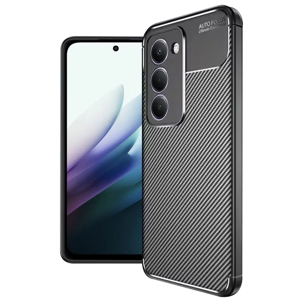 Custodia per Xiaomi Redmi 15 5G / 15 4G, Techsuit, CarbonFiber, Nera - immagine 1