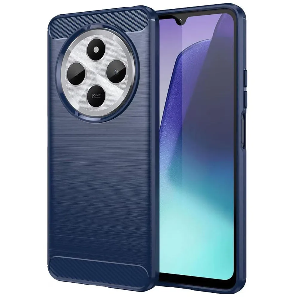 Custodia per Xiaomi Poco C75 / Redmi 14C, Techsuit, Carbonio, Blu - immagine 1