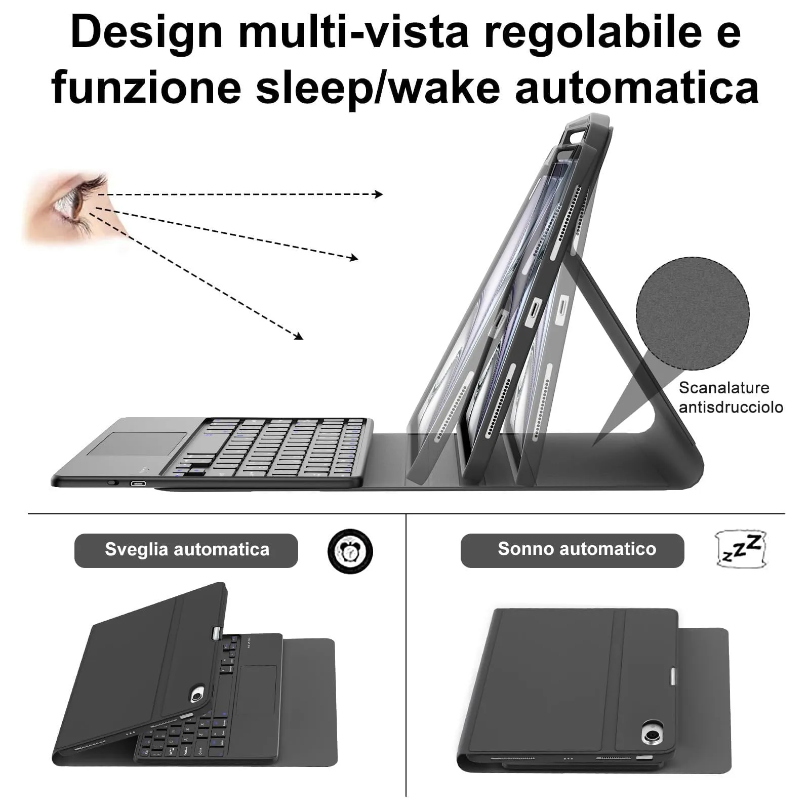 Cover Tastiera per iPad Air 11 M4 2026/M3 2025/M2 2024 11 Pollici - immagine 6