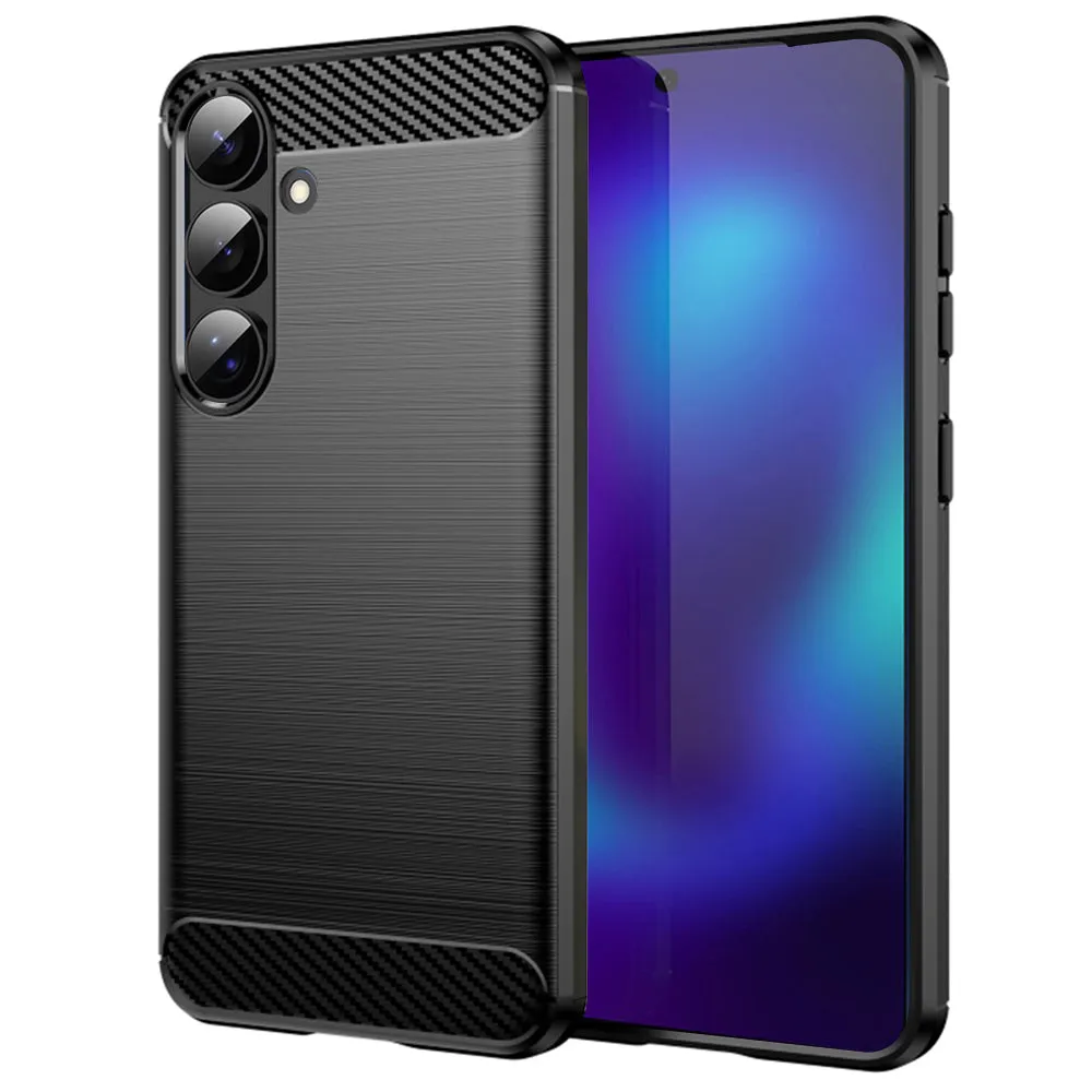 Custodia per Samsung Galaxy S26 S942, Techsuit, Carbonio, Nera - immagine 1