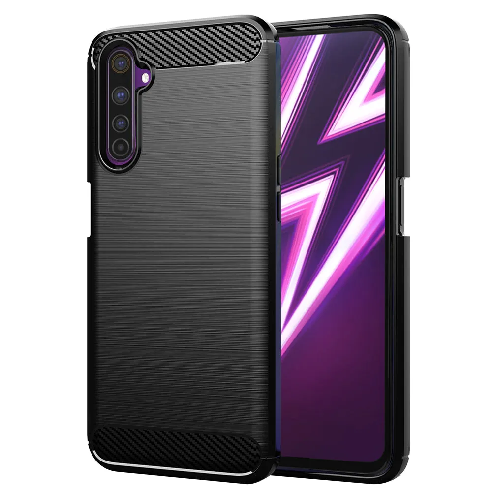 Custodia per Realme 6 Pro, Techsuit, Carbonio, Nera - immagine 1