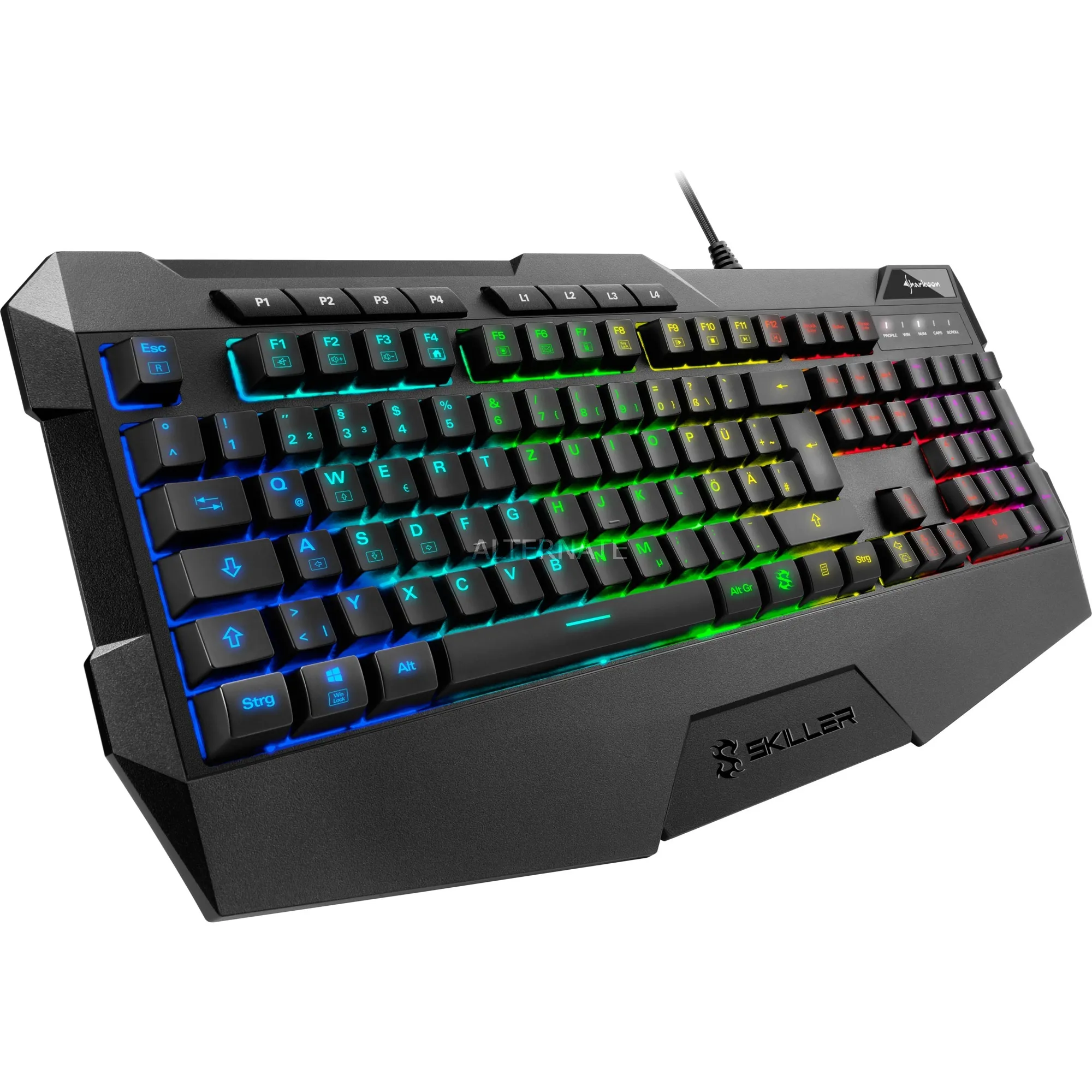 SKILLER SGK4 tastiera USB QWERTZ Tedesco Nero, Tastiera da gioco - immagine 1