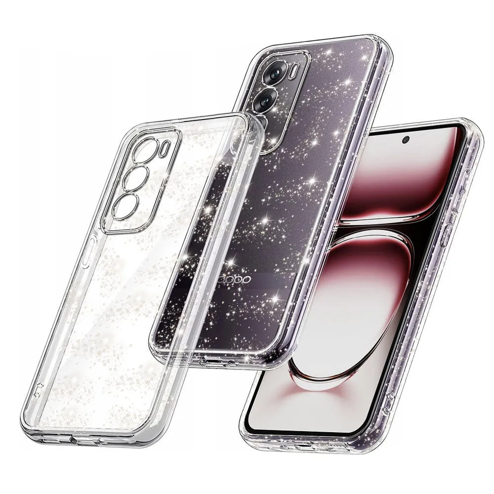 Custodia per Oppo Reno12, Techsuit, SparkleSkin, Trasparente - immagine 1