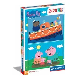 Puzzle 2x20 pz Super Color 36m+ (27x18,5cm) DISNEY PEPPA PIG 24797 - immagine 1