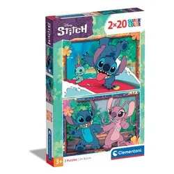Puzzle 2x20 pz Super Color 36m+ (27x18,5cm) DISNEY STITCH 24809 - immagine 1