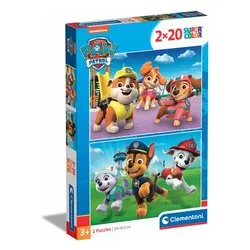 Puzzle 2x20 pz Super Color 36m+ (27x18,5cm) PAW PATROL 24800 - immagine 1