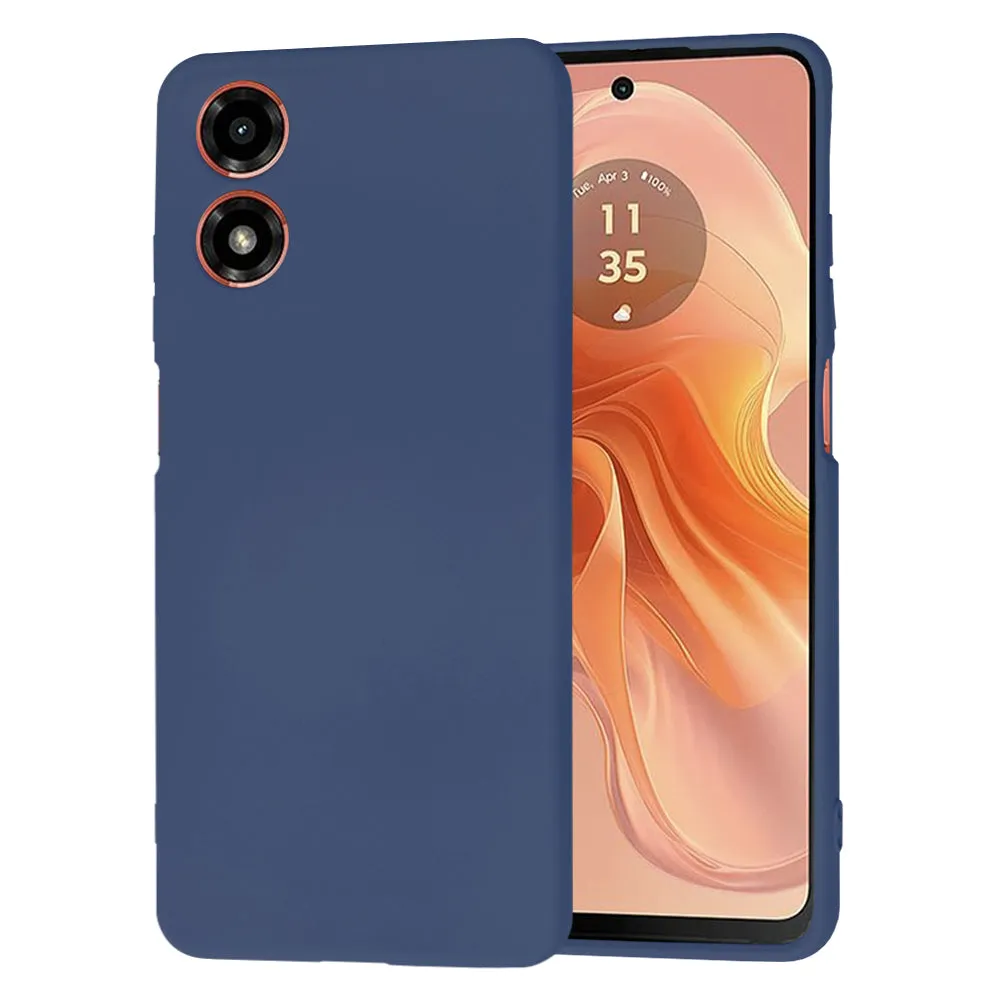Custodia per Motorola Moto G04s / E14 / G04, Techsuit, SoftFlex, Blu Navy - immagine 1