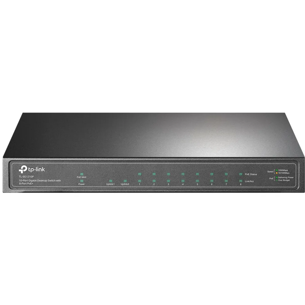 TL-SG1210P switch di rete Non gestito Gigabit Ethernet (10/100/1000) Supporto Power over Ethernet (PoE) Grigio, Interruttore - immagine 1
