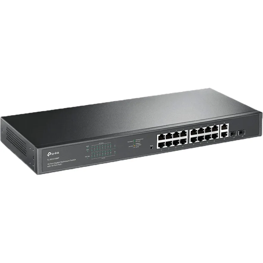 TL-SG1218MP switch di rete Non gestito Gigabit Ethernet (10/100/1000) Supporto Power over Ethernet (PoE) 1U Nero, Interruttore - immagine 1