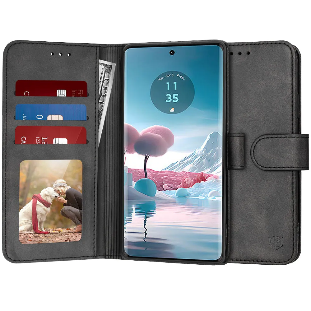 Custodia per Motorola Edge 40 Neo, Techsuit, Diary Book, Nera - immagine 1
