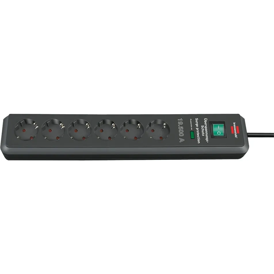 1159540366 prolunghe e multiple 2 m 6 presa(e) AC Nero, Ciabatta - immagine 1