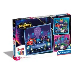 Puzzle 3x48 pz Super Color 5a+ (21x20,5cm) DC COMICS BATWHEELS 25307 - immagine 1