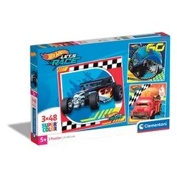 Puzzle 3x48 pz Super Color 5a+ (21x20,5cm) HOT WHEELS 25313 - immagine 1