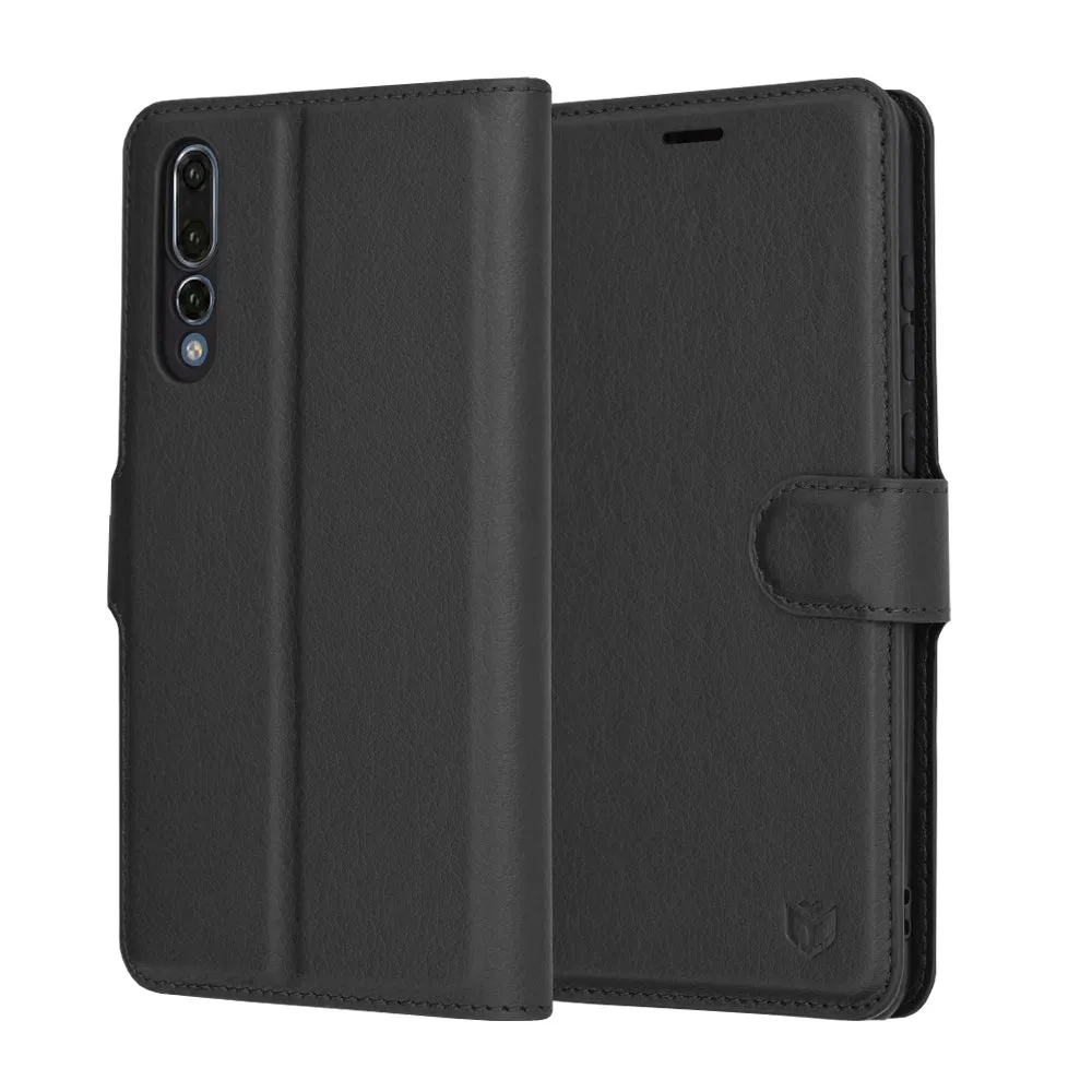 Custodia per Huawei P20 Pro, Techsuit, Leather Folio, Nera - immagine 1