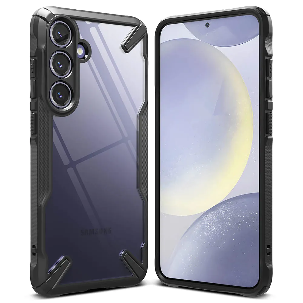 Custodia per Samsung Galaxy S24 S921, Ringke, Fusion X, Nera - immagine 1