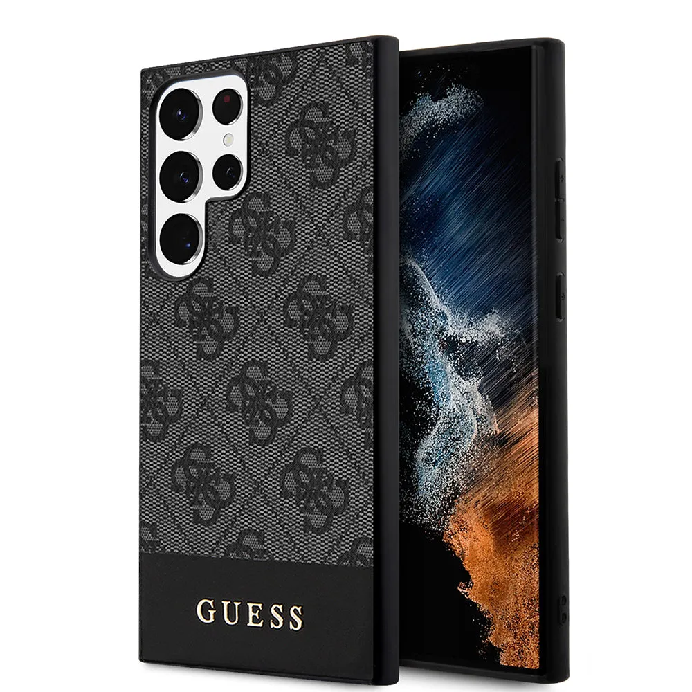 Custodia per Samsung Galaxy S24 Ultra S928, Guess, 4G Stripe, Nera - immagine 1