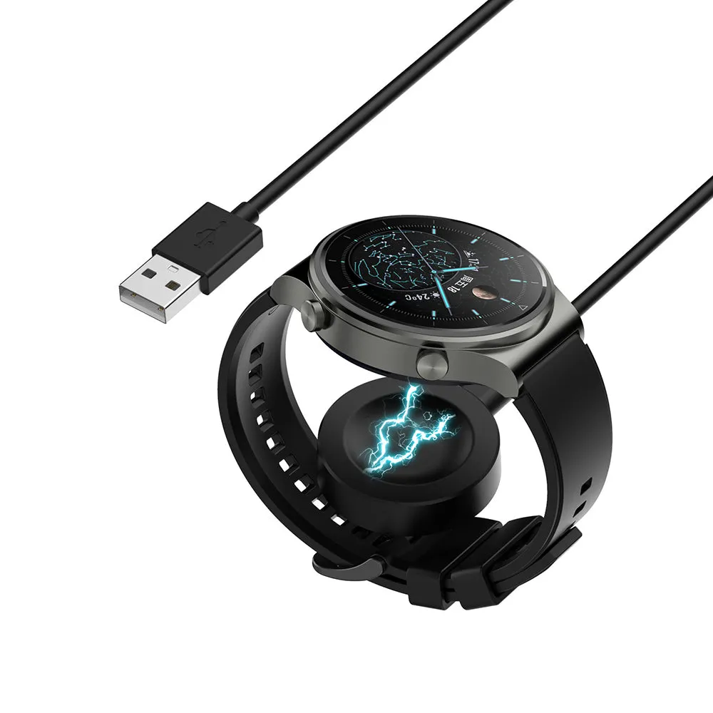 Caricabatterie Wireless Techsuit THC1 per Honor Watch / Huawei Watch Series, USB-A, Nero - immagine 1