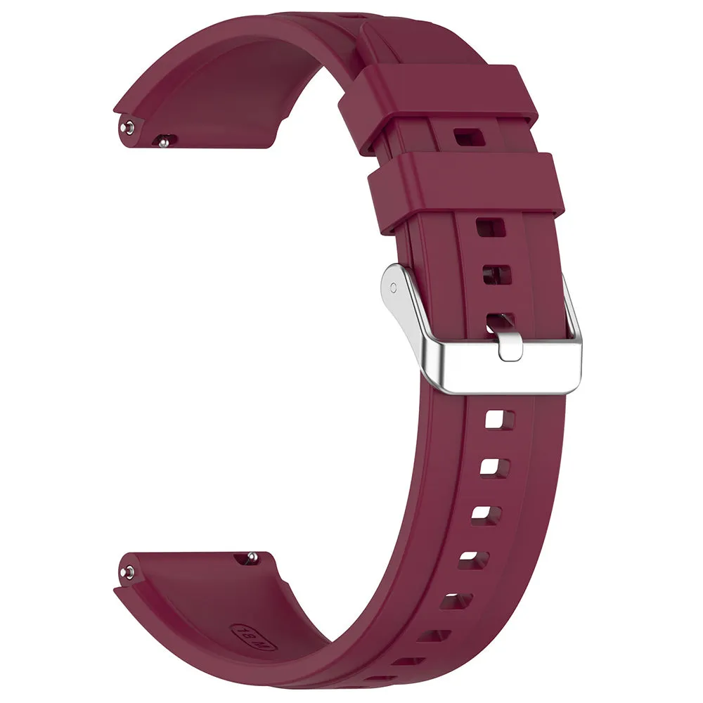 Cinturino Techsuit W075 per Huawei Watch / Garmin Watch Series, 18mm, Bordeaux - immagine 1