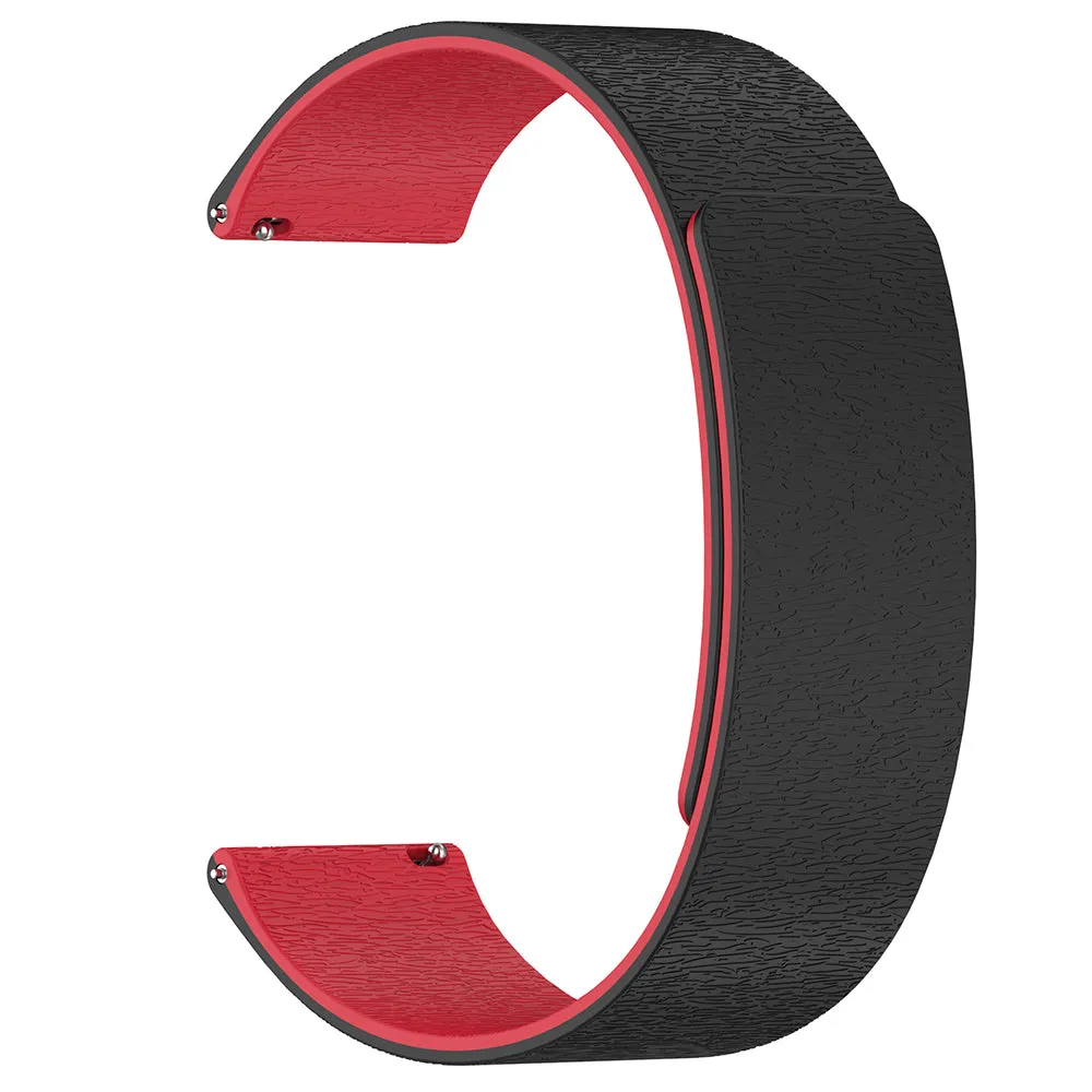 Cinturino Techsuit W074 per Samsung Galaxy Watch Series, 20mm, Nero Rosso - immagine 1
