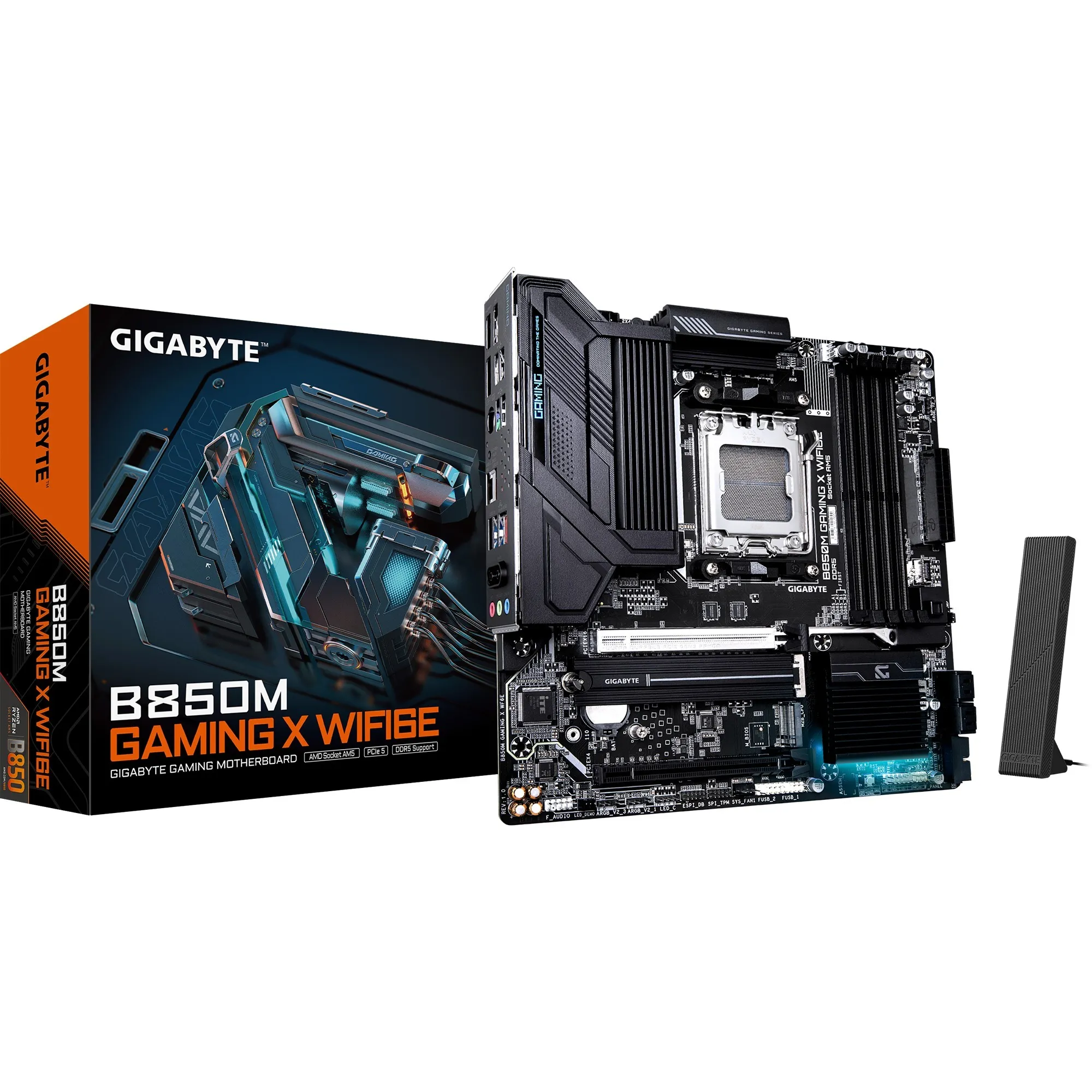B850M GAMING X WIFI6E Scheda Madre - Processori AMD Ryzen Serie 9000, VRM Digitale 10+2+2 fasi, fino a 8200MHz DDR5 (OC), 1xPCIe 5.0 + 1xPCIe 4.0 M.2, LAN 2.5, WIFI 6E, USB 3.2 Gen 2. - immagine 1