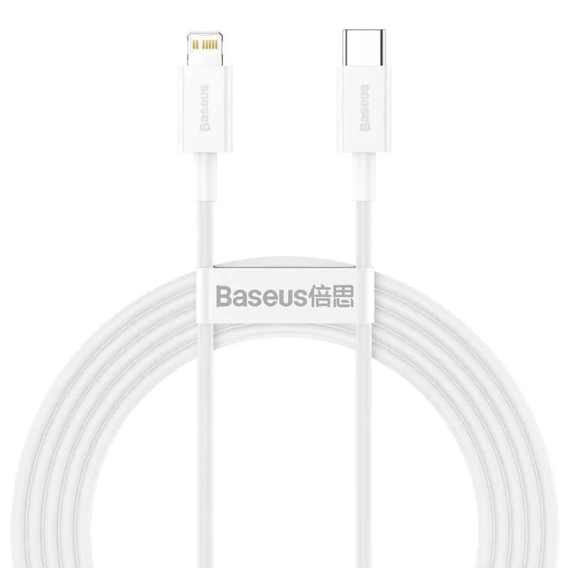 Cavo dati e ricarica USB-C - Lightning Baseus Serie Superior, 20W, 2m, bianco CATLYS-C02 - immagine 1